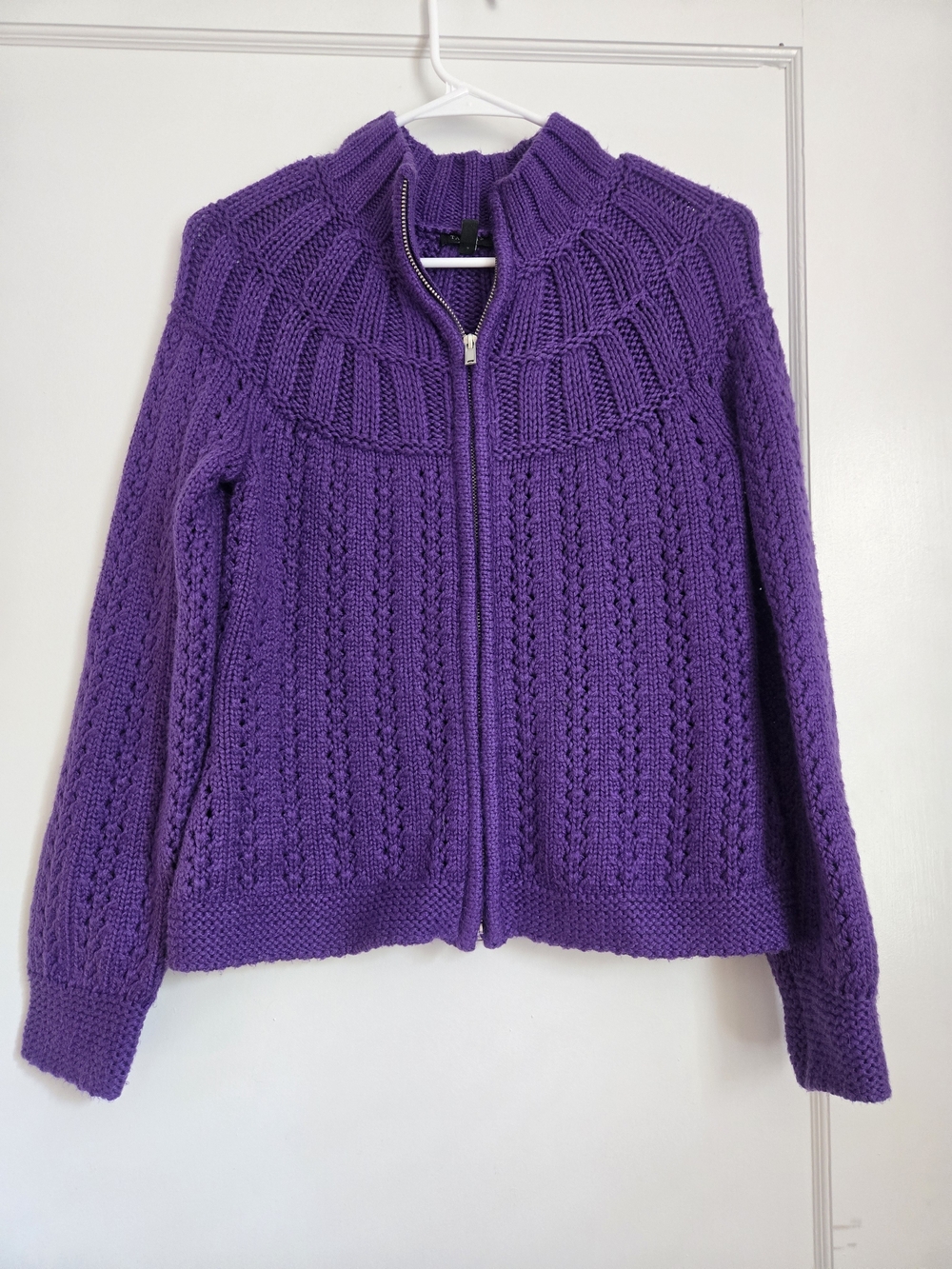 Talbotz Purple Knit Zip-Front Women’s Sweater